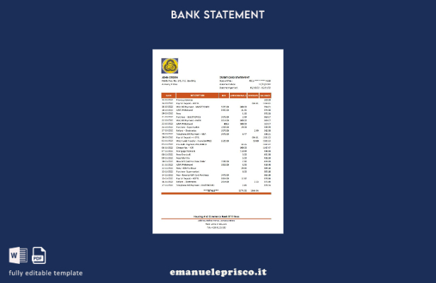 modello Excel di estratto conto bancario Eritrea Housing and Commerce in stile v